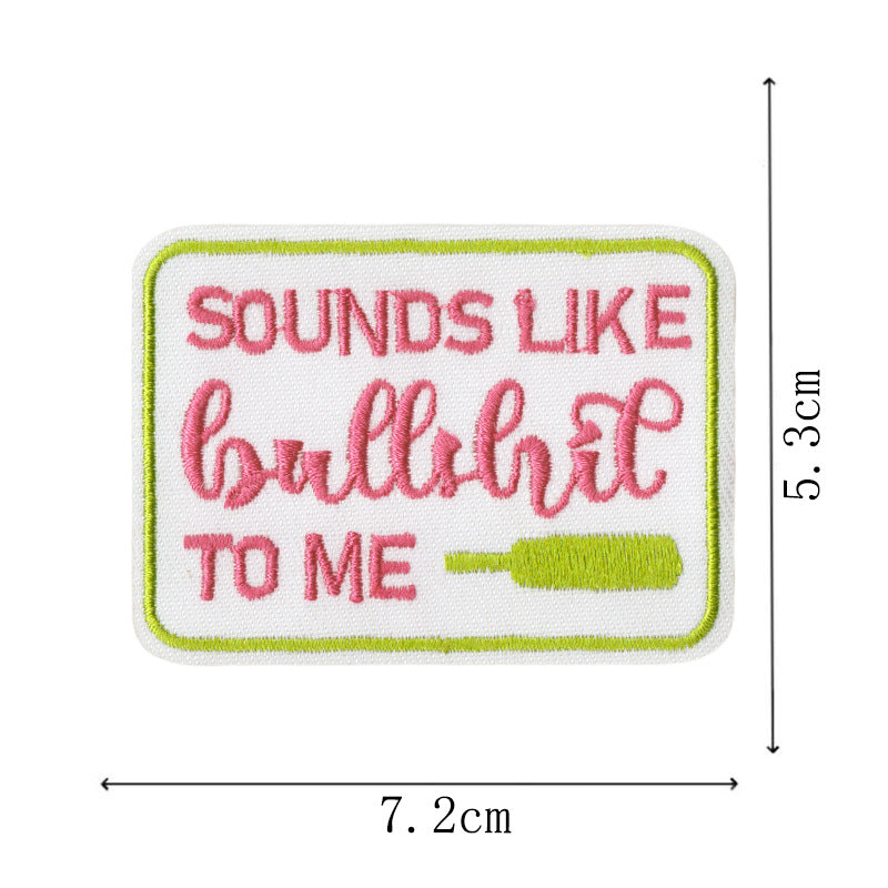 Wholesale Embroidered patch shoes,  hats and bags accessories original cartoon English letter adhesive patch